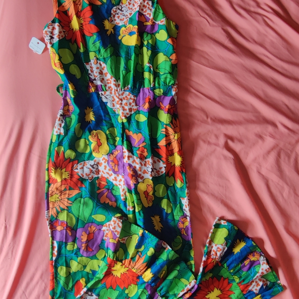 Vintage Pelican Harbor Inc Tropical Sleeveless Jumpsuit